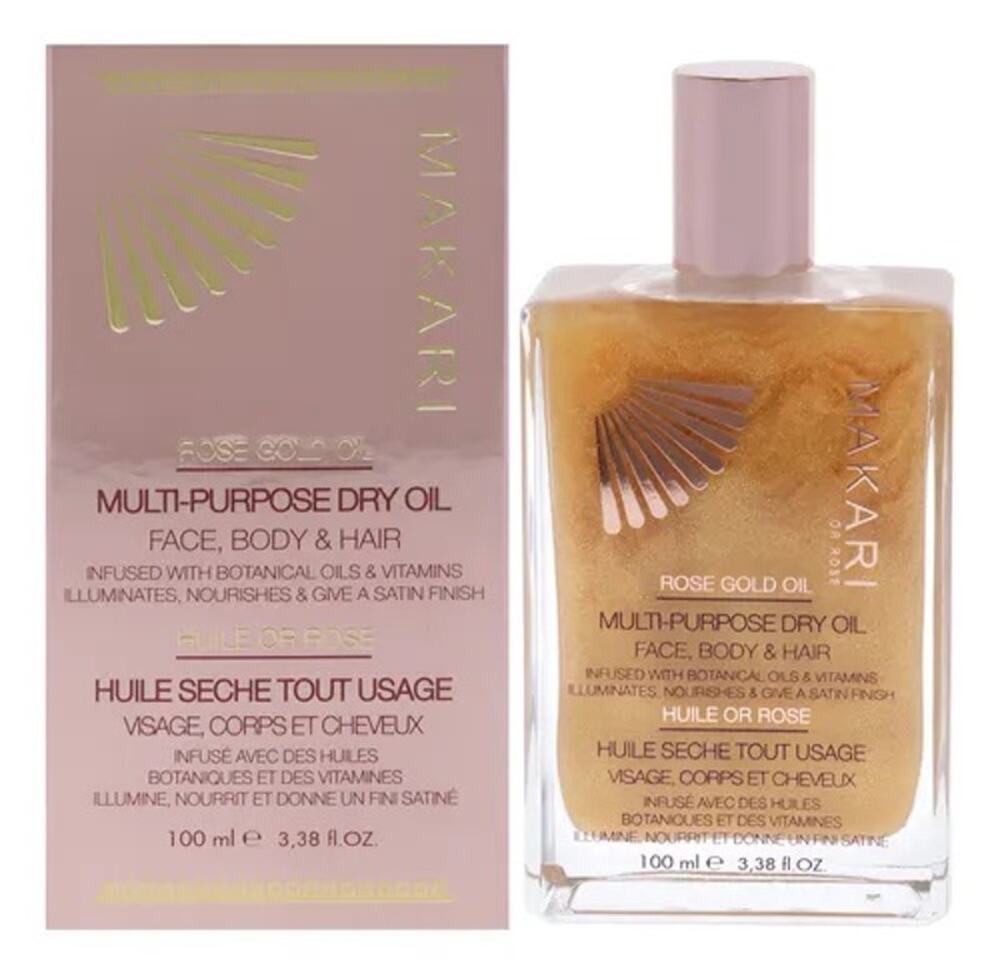 NEW! Makari 24K Rose Gold Multi-Purpose Dry Oil Satin finish & Illuminates skin